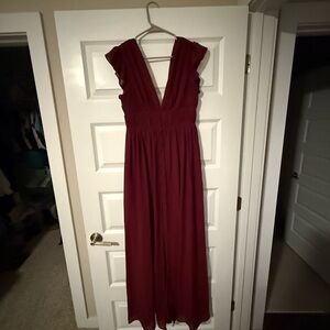 Lulu's Deep Red Maxi Dress